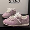 Summer thin breathable leather women's soft bottom new color matching casual sports women's shoes