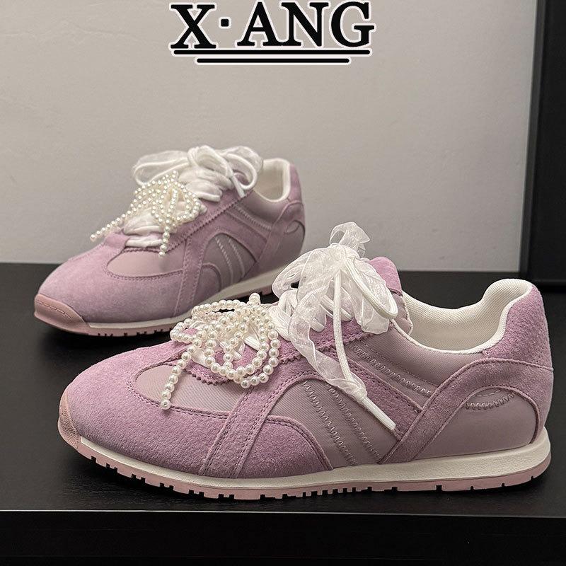 Summer thin breathable leather women's soft bottom new color matching casual sports women's shoes