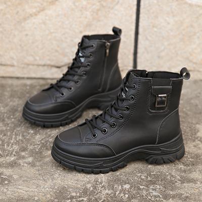 Nowe buty na platformie dla kobiet, trampki, sznurowane, damskie botki, modne na zewnątrz, krótkie buty na platformie, Zapatos De Mujer