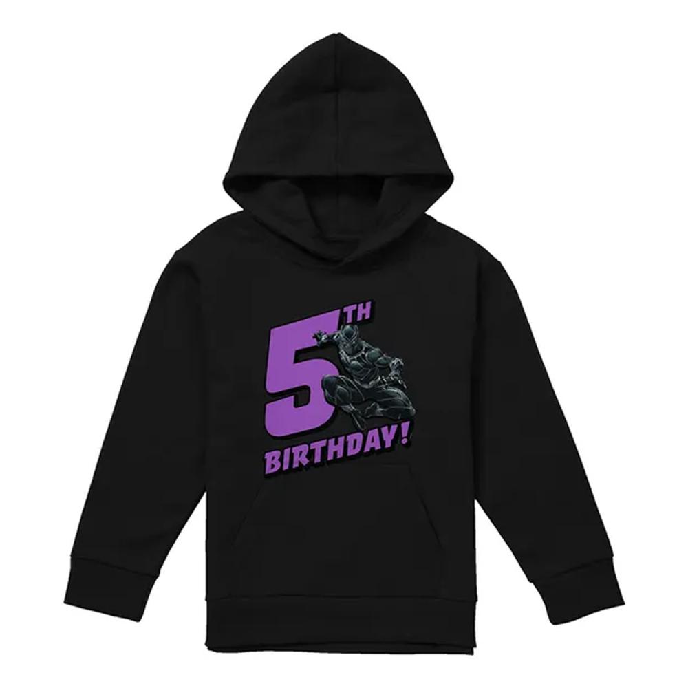 Black Panther Childrens/Kids 5th Birthday Hoodie