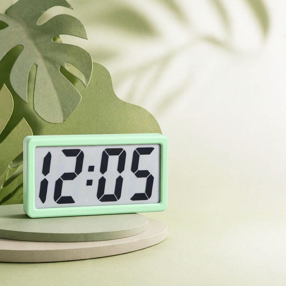 Minimalist LED Digital Clock Temperature Humidity Monitor Magnetic Wall Mounted Desk Tabletop Home Office Kitchen Tool