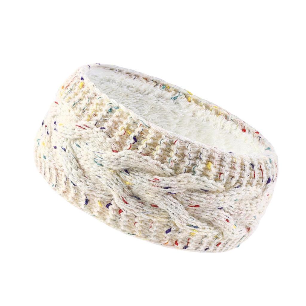 New Wool Knitted Wide-Brim Ear Protection Headband - Plush, Thickened, and Fashionable for Warmth and Comfort.
