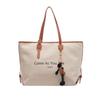 Popular Bags Women's Large Capacity 2025 New Fashion Versatile Canvas Shoulder Shopping Bag Class Commuter Tote Bag