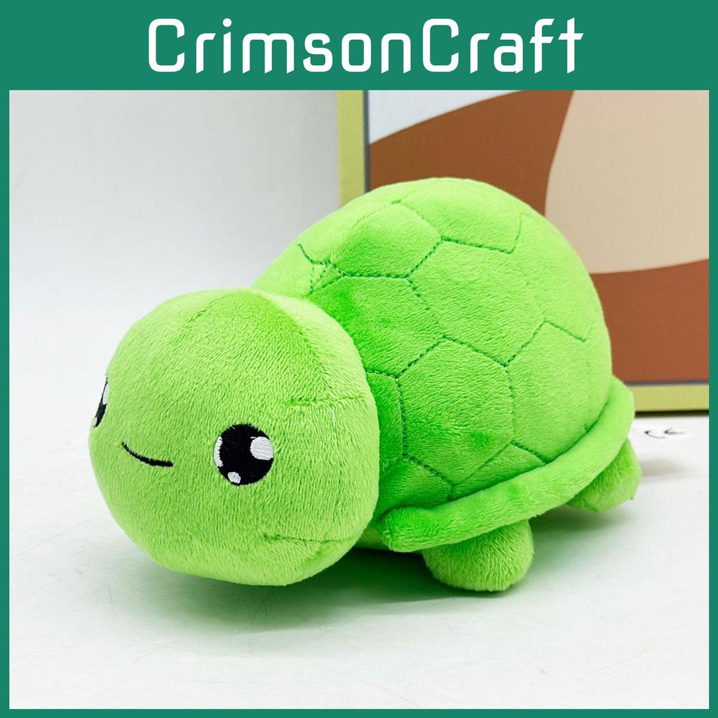 Vedal Vtuber Green Turtle Character Plush Toy Short Pile Fabric Kids Room Decor