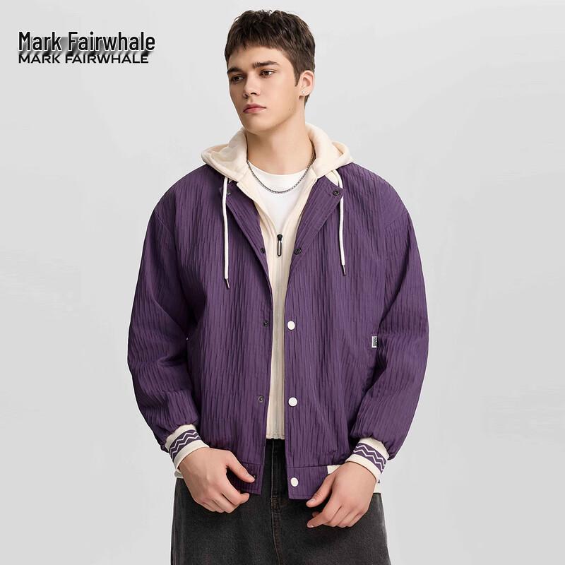 

Mark Fairwhale Men s Solid Color Hooded Baseball Jacket 3XL