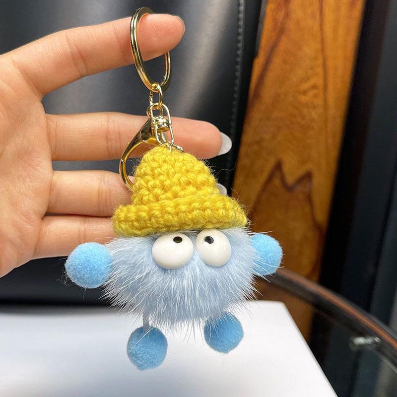 Mink Fur Soot Sprite Plush Keychain for Couples