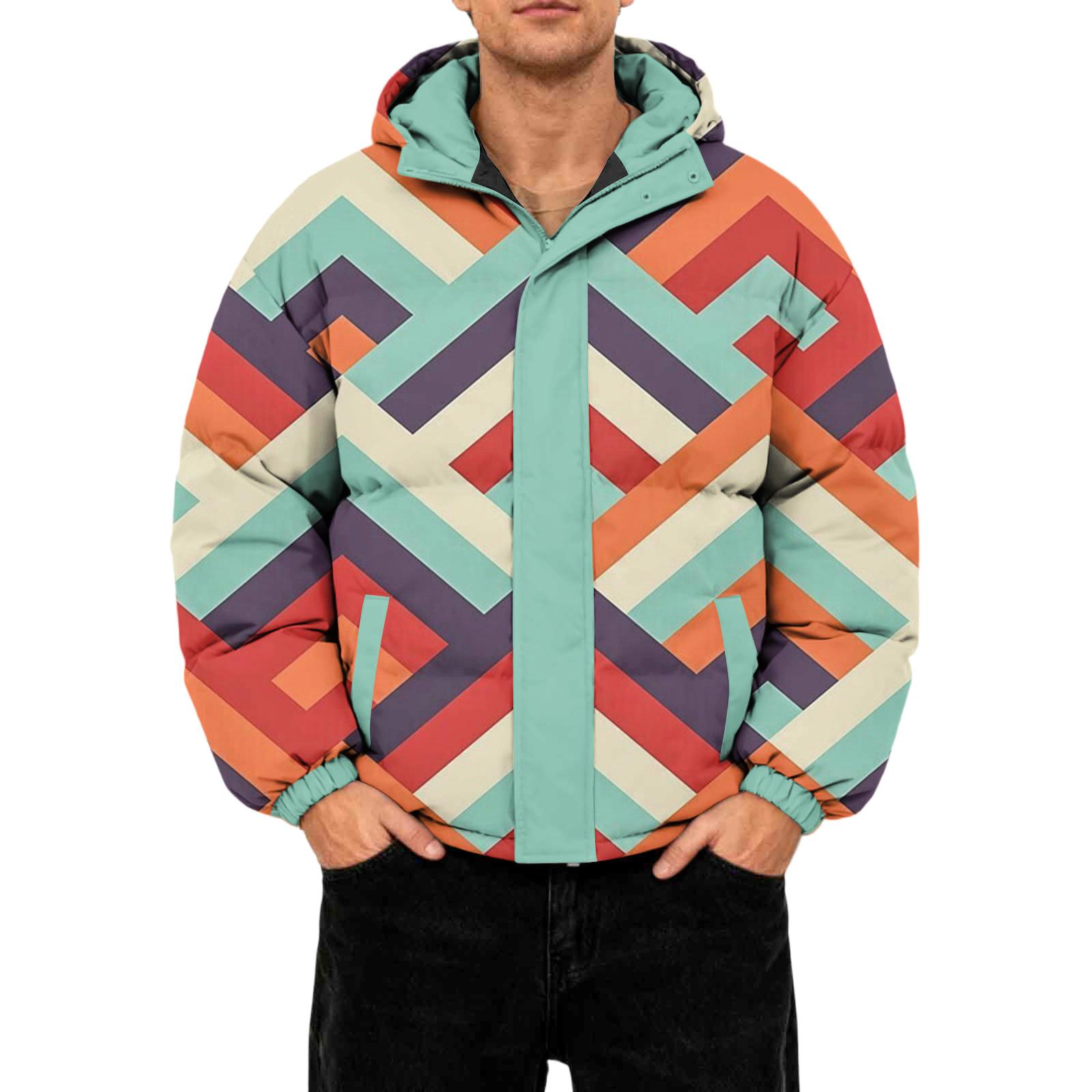 

Мужская повседневная пуховая куртка оверсайз с длинными рукавами и капюшоном XXXXXL циан