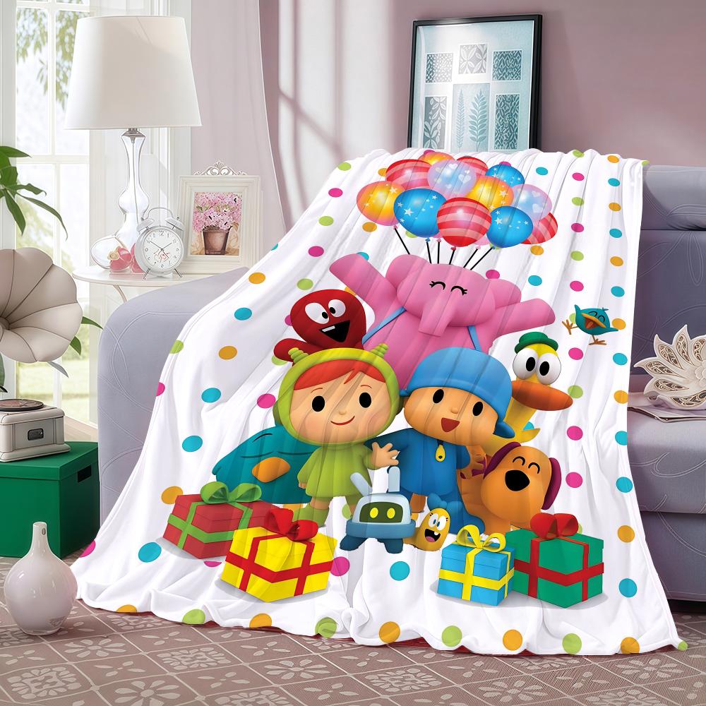 Coperta P-Pocoyo Cartone Animato Leggera 240g Flanella Morbida Delicata sulla Pelle per Rinfrescarsi in Estate