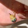Chinese Style Gourd Necklace Enamel Drop Resin Cloisonne Buddha Pendant Unique Fashion Jewelry