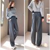 Winter New Thickening Velvet Wide Leg PantsCasual Warm Elegant Women Sweatpants Korean High Waist Loose Straight Pants Female