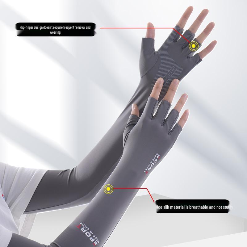 Women's Anti-UV Sun Protection Gloves - Thin, Long Ice Silk Sleeves for Summer Driving and Cycling