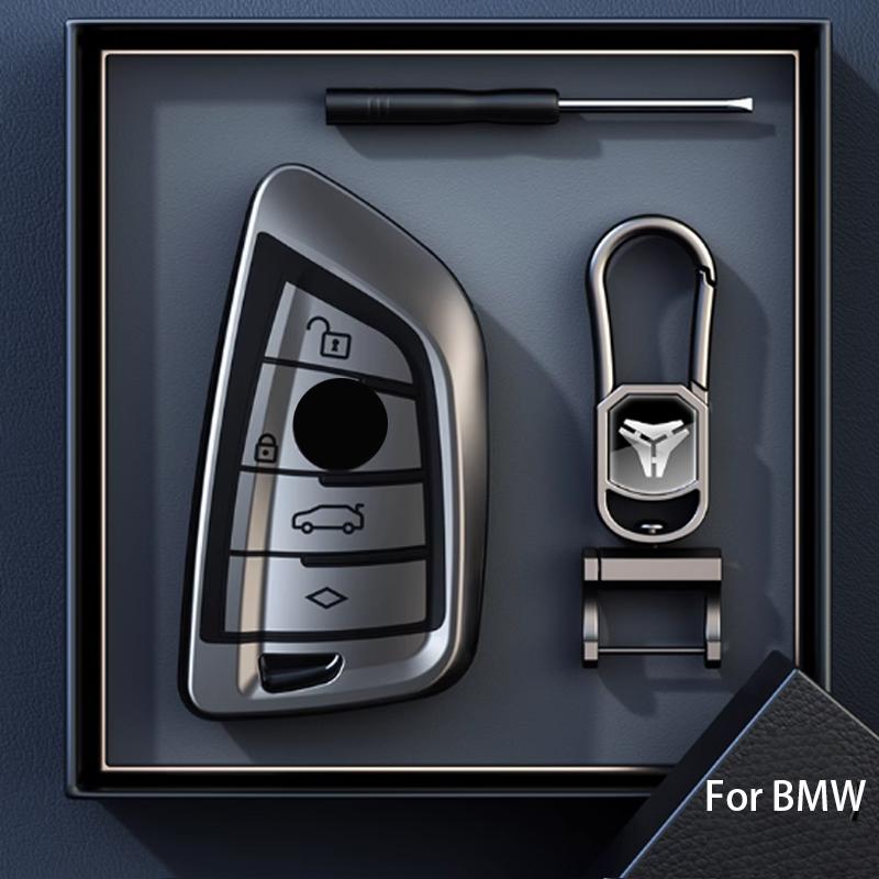 Grigio Titanio per BMW X1 X3 X4 X5 X6 F15 F16 G30 Serie 3 5 7 G11 F48 Custodia Copri Telecomando Chiave Auto Portachiavi Accessori