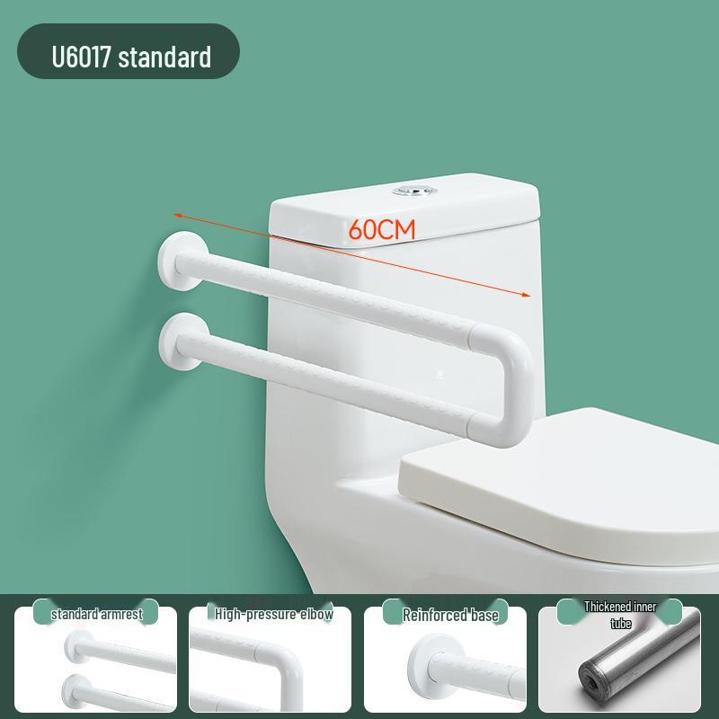 Wall-Mounted Folding Toilet Handrail for Elderly - ABS Stainless Steel