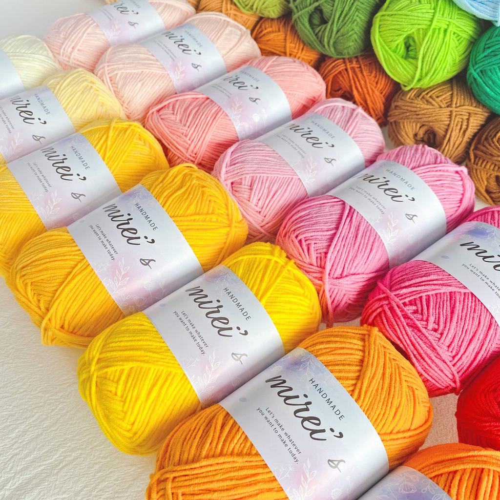 Millais Cotton Medium Crochet Knitting Yarn, Weight, 10-Color Set, Approx. 40g/128m Ball, (Winter)