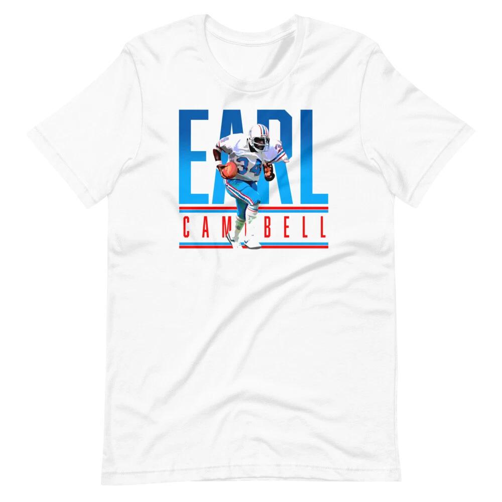 EARL CAMPBELL Running Back Fan Art Football Graphic Short-Sleeve Unisex T-Shirt L