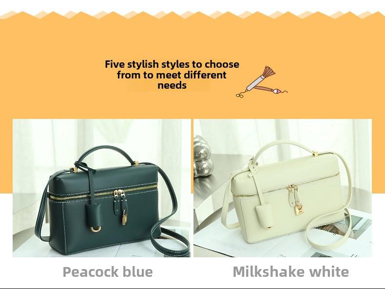 2025 Women's Genuine Leather Small Square Messenger Bag – High-Quality All-Match Handbag with Single Shoulder and Underarm Strap