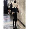 Stylish JK Uniform: Women's Slim Fit Short Sleeve Top & Black Pleated Skirt Set
