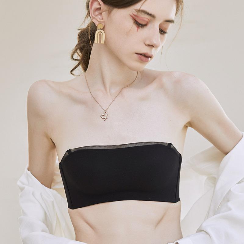 Reggiseno push-up senza spalline con top tubolare antitraccia, antiscivolo, antisbiadimento