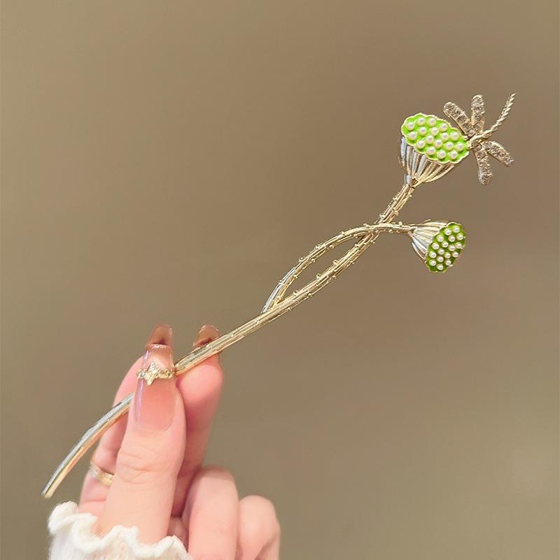 

Элегантные тонированные цветочные заколки для волос эмаль стрекоза лилия тюльпан жемчуг идеальные винтажные стили TraditionLooks аксессуары в стиле бохо-шик