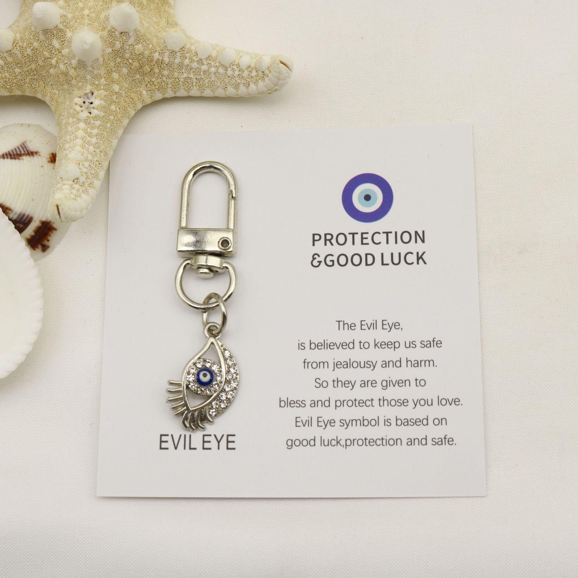 Blue Evil Eye Good Luck Card & Keychain Pendant