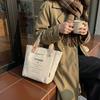 Casual alphabet canvas bag Women's large-capacity portable tote bag Bento bag Student lunch box bag Hand carry storage bag