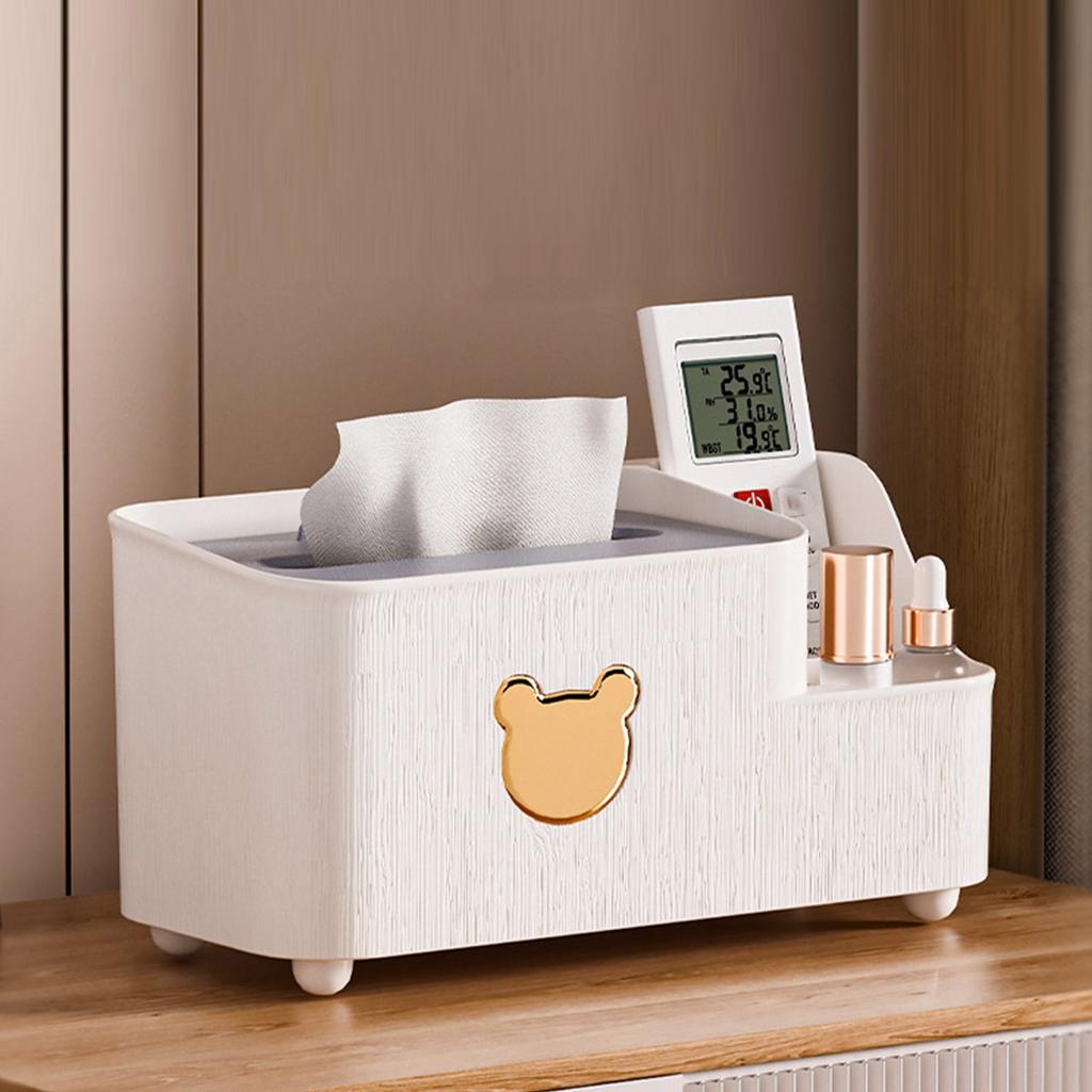 Desk Tissue Box Cover PP Rectangular Multifunctional Cute Modern Tissue Dispenser Holder with
