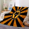 Flaming Wolves Emblem Wanderers Flannel Blanket, Soft Polyester, Modern Design, All-Season for Camping, Travel, Gifts for holidays or birthdays