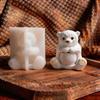 Diy Simple Bear Plaster Decoration Decoration Silicone Mold Can Be Filled With Candle Striped Candlestick Epoxy Mold