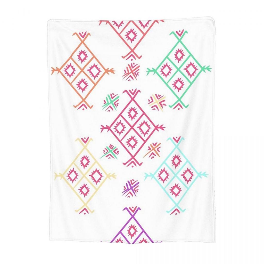 Kabylisch-Amazigh Motiv Geometrie Berberdecke Weiche Warme Flanell Überwurfdecke Bettwäsche für Bett Wohnzimmer Picknick Reise Zuhause Sofa