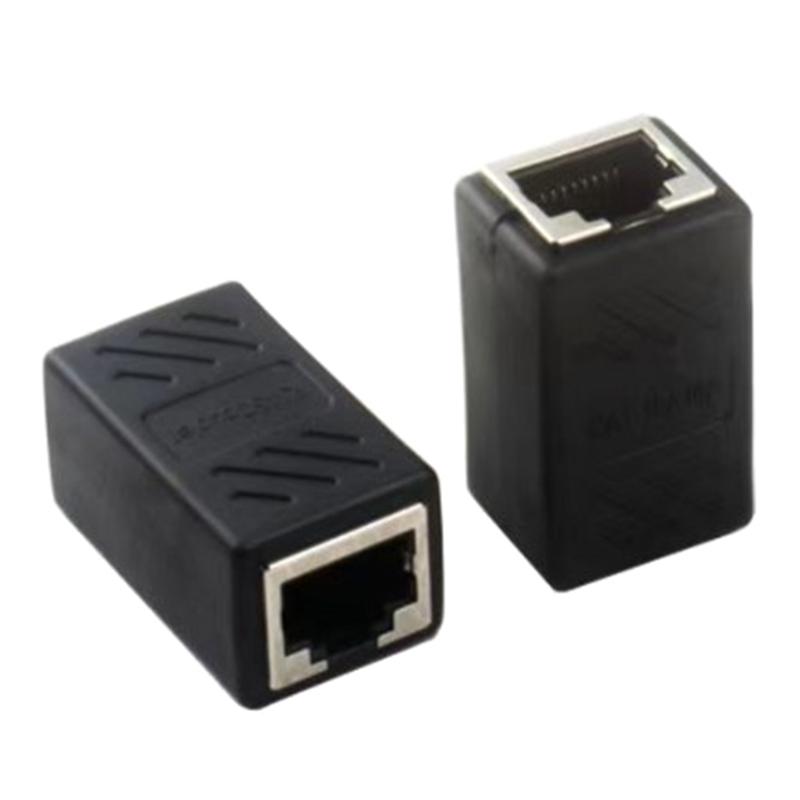 Rj45 Network Female Adapter Black Female To Female Connector Coupler Extender Rj 45 Ethernet Cable Extension Converter