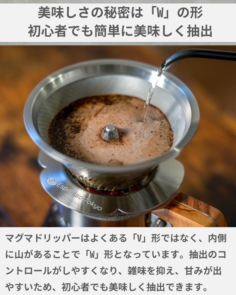 Espresso Tokyo Magma Dripper Coffee Dripper Stainless Steel For Cups MagMa Dripper 1-3