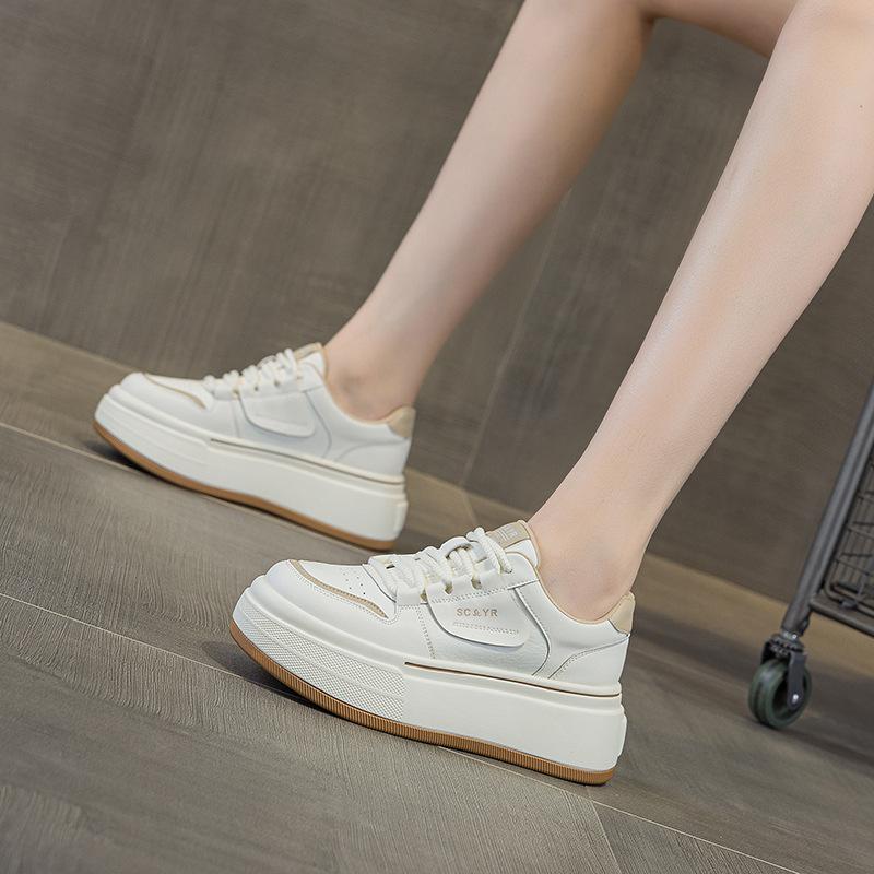Platform White Shoes Women's 2025 Spring New Internet Celebrity Ankara Red Casual Fashion Sports Board Shoes Student Women's Shoes