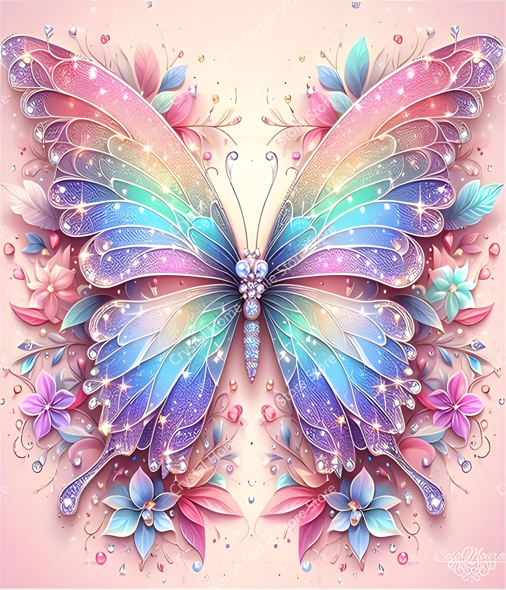 

Butterfly Art Pattern Soft Flannel Throw Blanket Print, suitable for Sofa, Bed, Travel, Camping, Living Room, Office,Couch,Chair 75x90cm