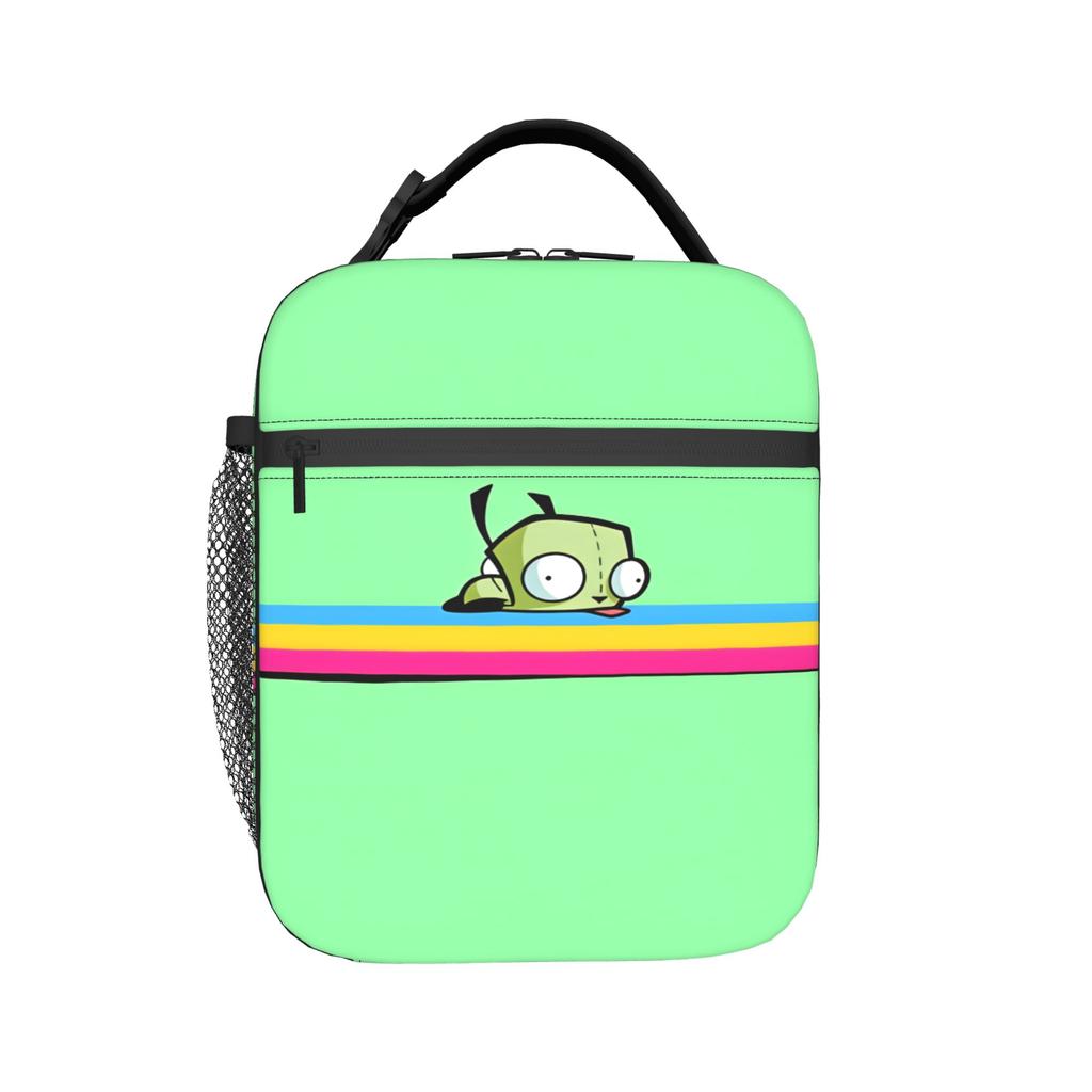 Invaders Zims Gir Lunch Bag Portable Zipper Lunch Box Girls Office Print Cooler Bag Kawaii Waterproof Thermal Tote Handbags