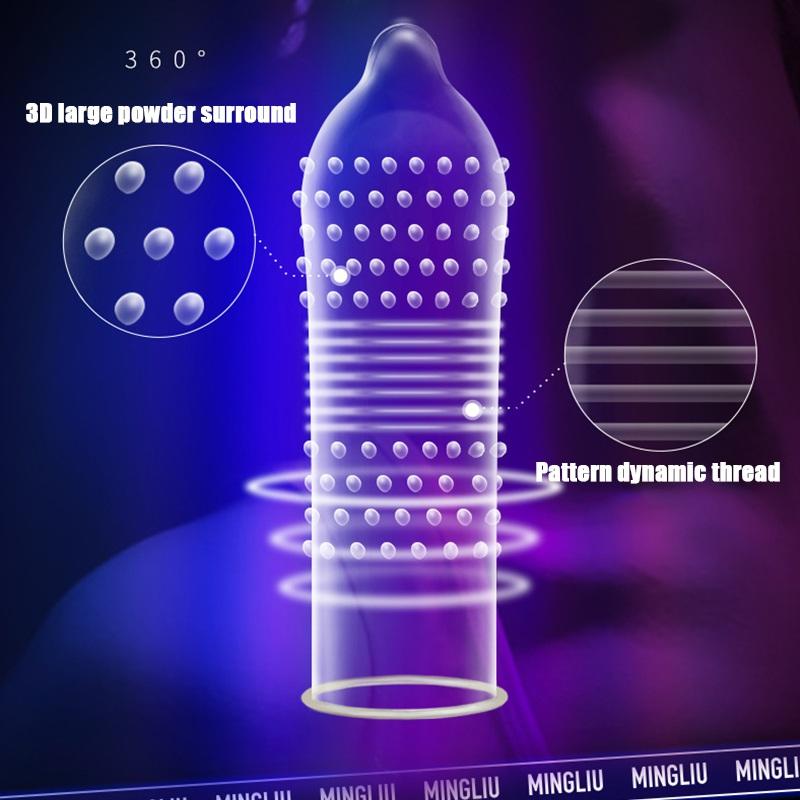 24pcs Natural Latex Condom 52mm Tight Delay Sex Smooth Pellet Penis Sleeve Adults