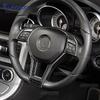 For Mercedes Benz SLK R172 2011 2012 2013 2014 2015 2016 Real Soft Carbon Fiber Car Steering Wheel Button Panel Trim Sticker