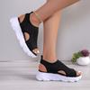 Casual Large Size Thick-Soled Beach Sandals Women'S Summer Fly-Woven Soft-Soled Breathable Sports Sandals