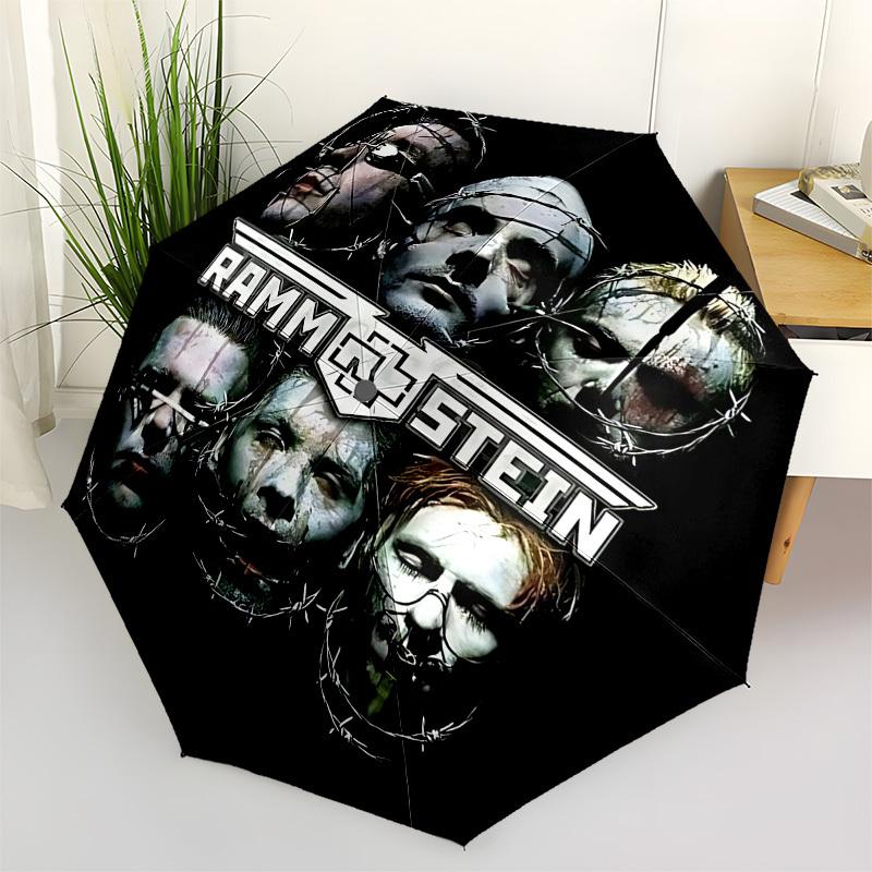 

Rammstein,Heavy Metal Automatic Folding umbrella Compact 8 rib Design,Unique Style,Suitable for Everyday Outdoor Use,Perfect Gift for