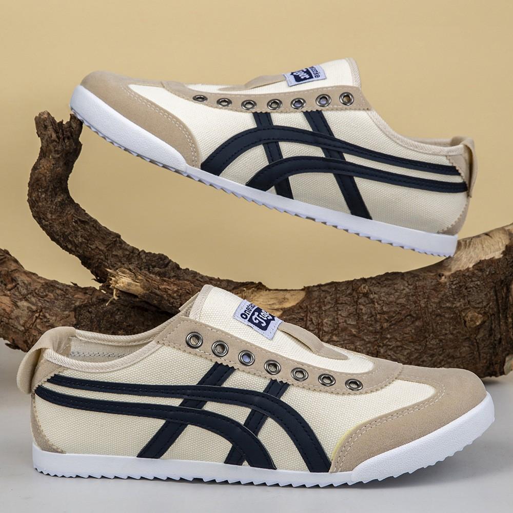 Lerret herresko vår- og høstmodeller, lette og komfortable stoffkledde tyske treningssko, pustende og tynnsålede Forrest Gump