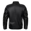 Spring and Autumn New Black Men's Leather Jacket Stand-up Neck Zipper Men's PU Leather Jacket Motorcycle Clothing Men's Jacket