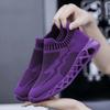 2025 Large Size Fly-woven Women's Shoes, Ultra-light Popcorn Sports Soft-soled Casual Shoes, One-pedal Women, Lazy Shoes