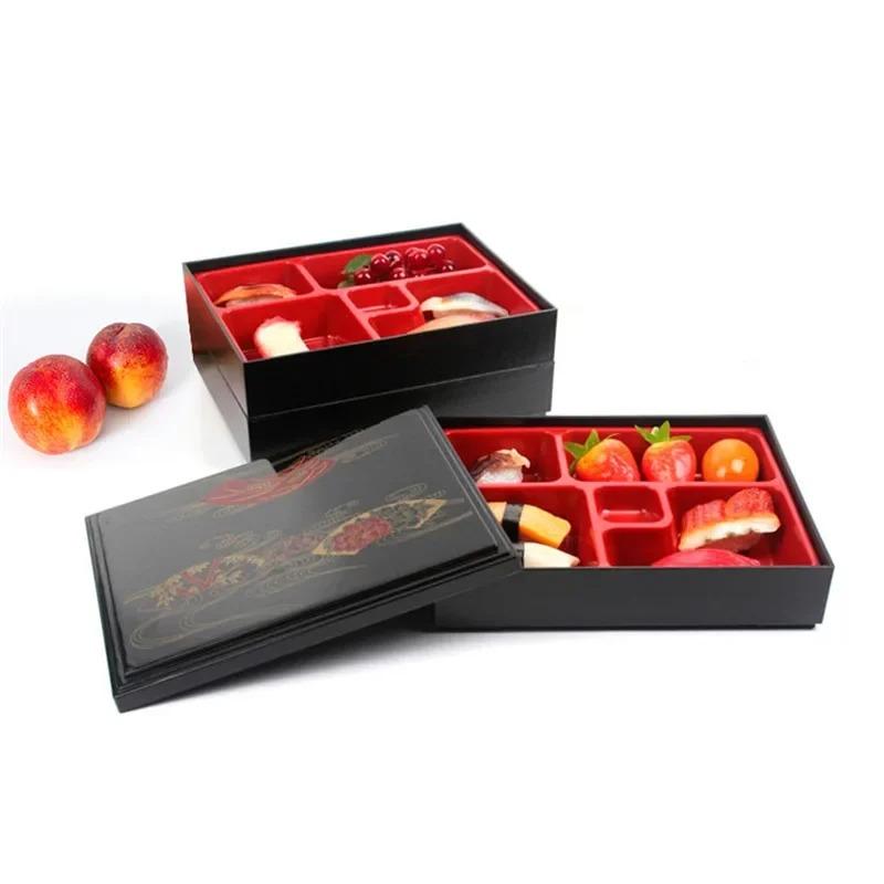 Japanese Food Grade Toddler Lunch Box, Wood Grain Sushi Cooking Lunch Box, Food Storage Container High-end Business Lunch Box