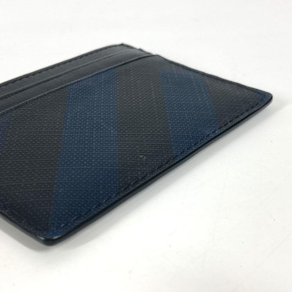 BURBERRY check Business Card Holder Pass Case Card Case Leather/PVC Navy/Black