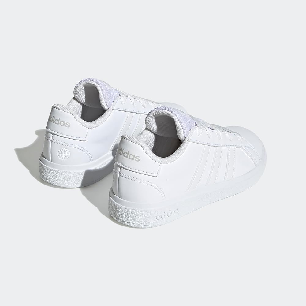 Adidas Grand Court 2.0 Kids Sneakers Unisex Footwear White/Grey 17.5 Cm
