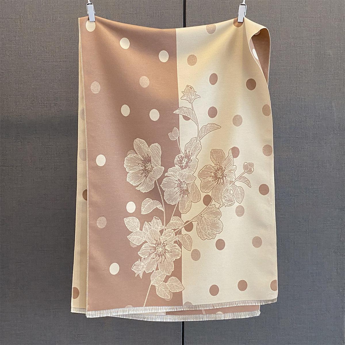 

Luxury Cashmere Women Polka Dot Flowers Print Scarf Winter Warm Shawl And Wrap Bandana Pashmina Female Blanket Scarves One Size