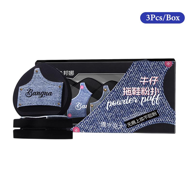 

3Pcs/Box Soft Slipper Shape Cowboy Powder Puff Wet And Dry Dual-use Concealer Skin-friendly Cosmetic Makeup Air Cushion Sponge синій