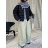 Lufu winter new simple casual Ulva color ribs white duck down jacket short warm jacket women