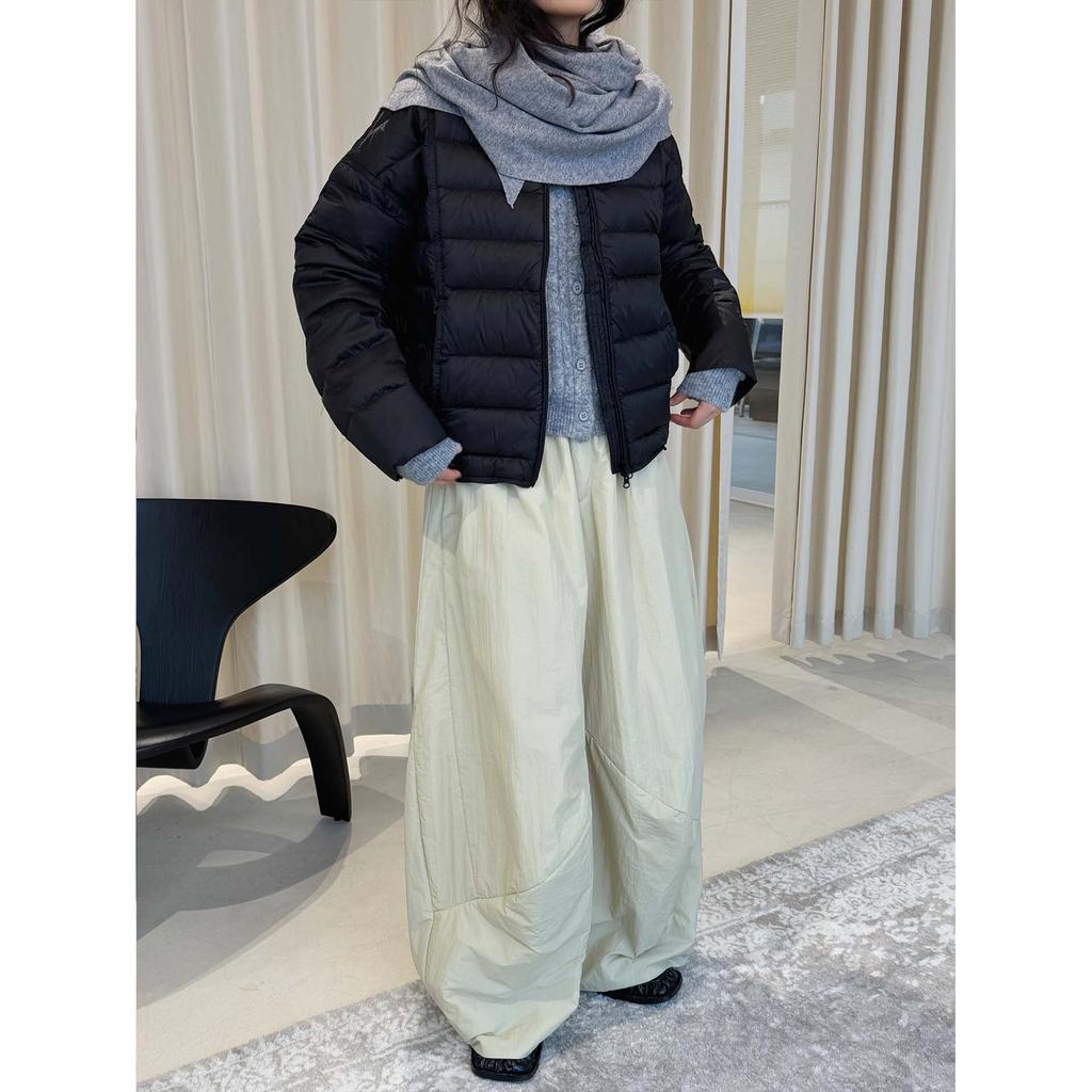 Lufu winter new simple casual Ulva color ribs white duck down jacket short warm jacket women