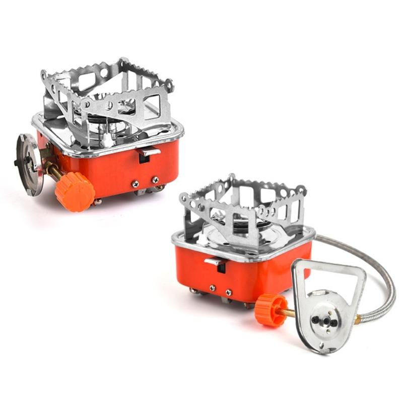 Easy to Carry Square Cooktop for Outdoor Camping Hiking Backpacking Mini Camp Stove Folding Windproof Small Gas Stove