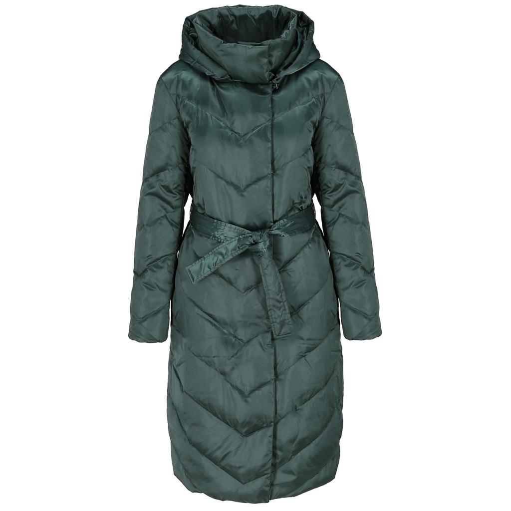 WOMEN' LONG TIE DOWN COAT